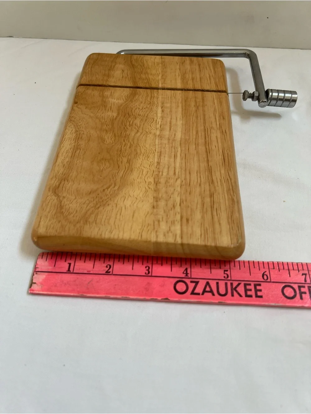Natural Wood Cheese Food Slicer Wire Cutter Gourmet Board Slab 5 1/4